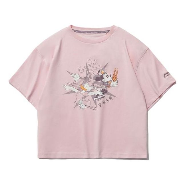 (WMNS) Li-Ning x Disney Crossover Cartoon Printing Tee 'Pink' AHSR208-2