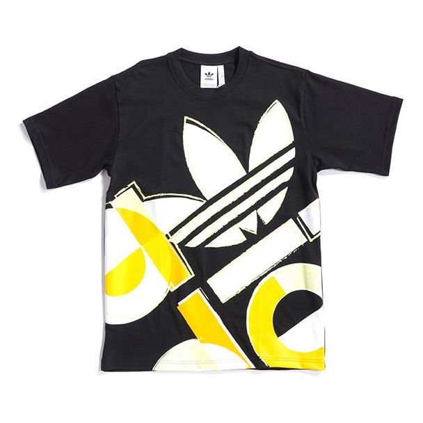adidas originals Large logo Graffiti Sports Short Sleeve Black DV3287