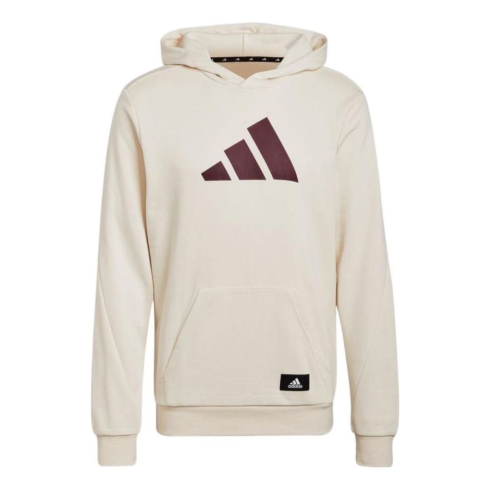 Men's adidas Geometry Logo Printing Long Sleeves Japanese Version Creamy White HA1411