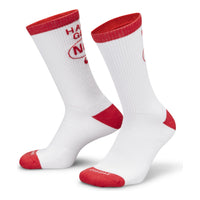 Nike Everyday Plus Cushioned Crew Socks 'White Red' DQ7709-100