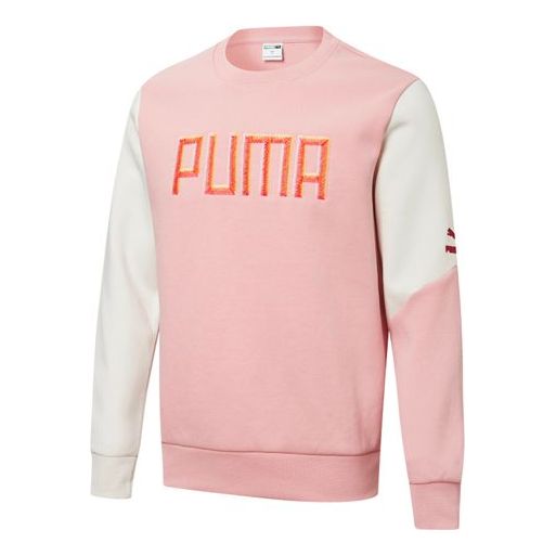 PUMA Colorful Embroidered Sweater 'Pink White' 532180-14