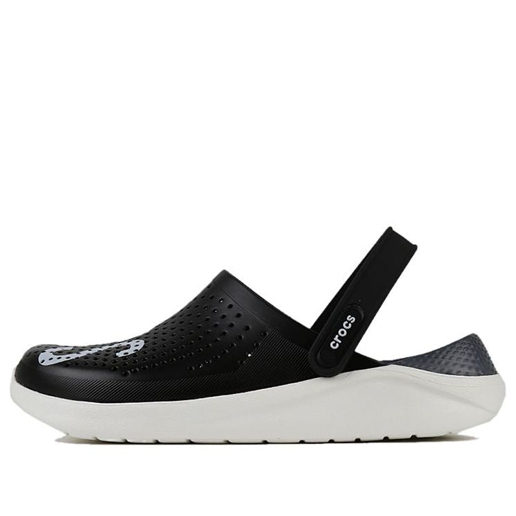 Crocs LiteRide LOGO Crocs Hollow Out Unisex Black Sandals 'Black White' 205893-066