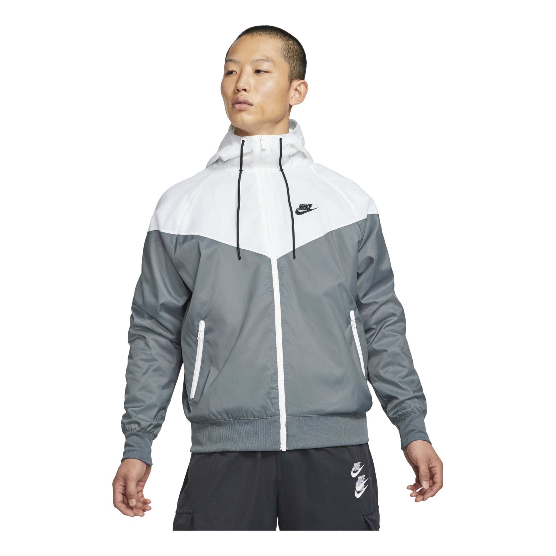 Nike Sportswear Windrunner Sports Training hooded Woven Jacket Gray White DA0002-084