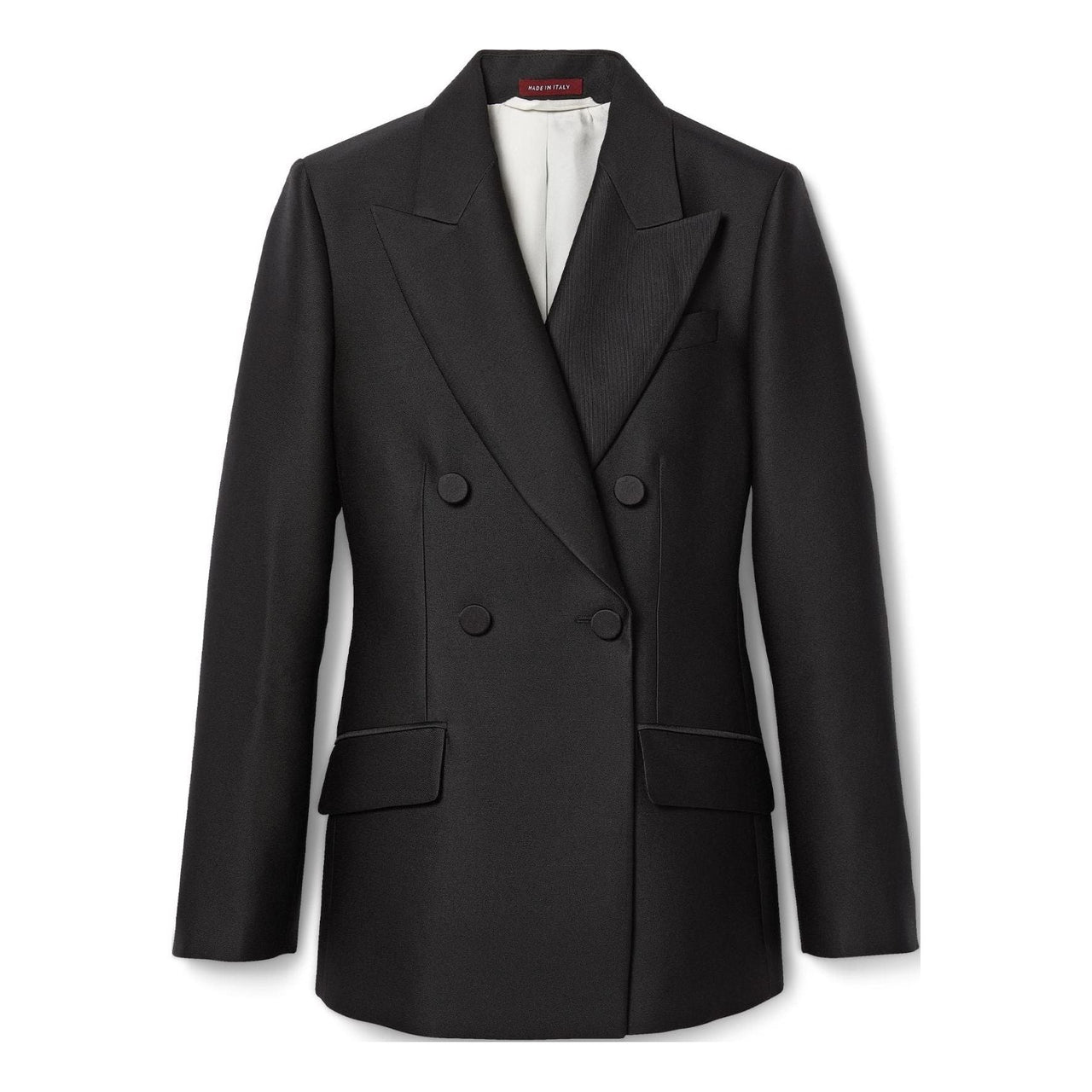 (WMNS) Gucci Double Breasted Wool Silk Jacket 'Black' 781313-ZAQAT-1043