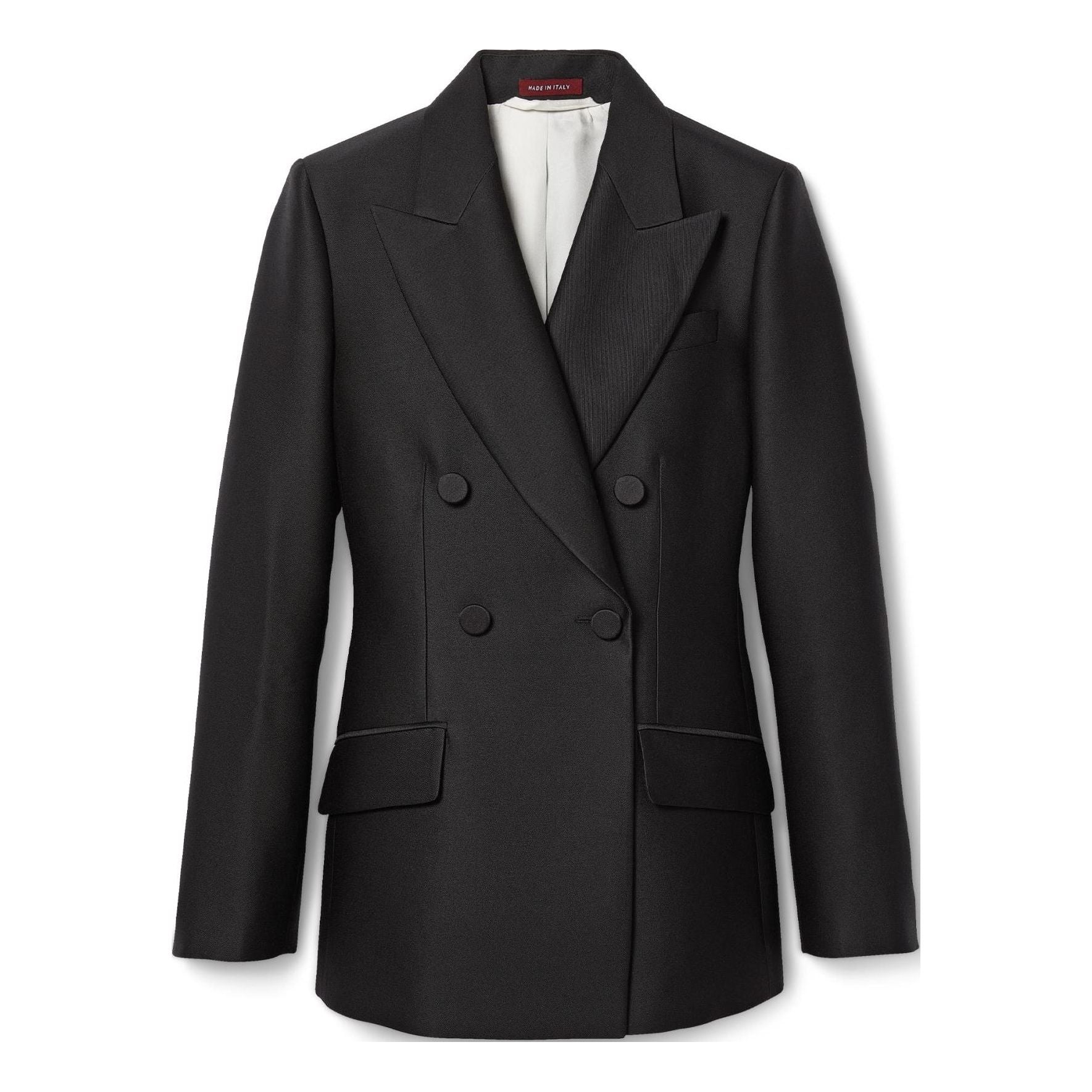(WMNS) Gucci Double Breasted Wool Silk Jacket 'Black' 781313-ZAQAT-1043