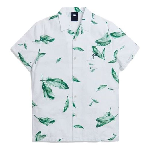 KITH Camp Collar Seersucker Shirt 'White Green' KH3750-101