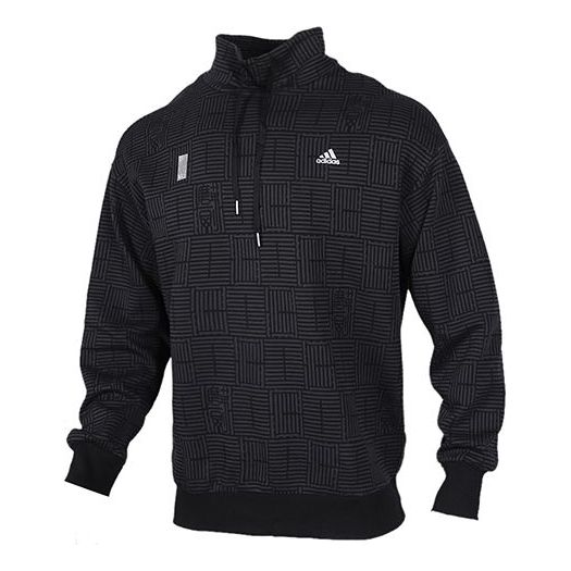 adidas Casual Running Sports Stand Collar Pullover Black FJ0190