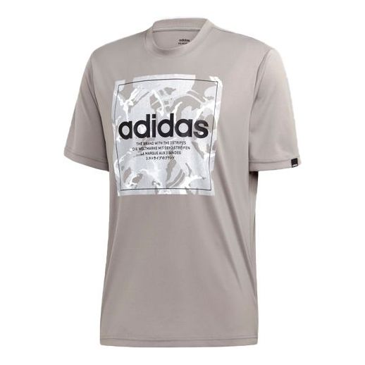 adidas M Camo Bx T Training Sports Short Sleeve Gray GD5876