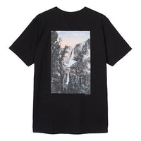 Stussy Falls Tee Classic Poster Printing Short Sleeve Unisex Black 1904475-BLACK