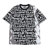 Men's FILA FUSION Casual Sports Breathable Full Print Short Sleeve T11M121116A-BK