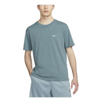 Men's Nike Back Pattern Alphabet Printing Casual Short Sleeve Blue Green T-Shirt DV0578-384