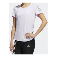 (WMNS) adidas Own The Run Tee Reflective Printing Sports Short Sleeve White FN5871