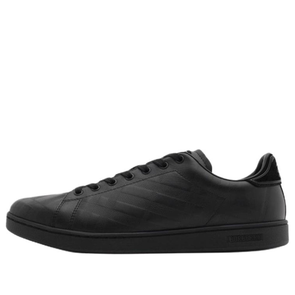 Burberry 26 Embossed Check Leather Set Sneakers 'Black' 81193121