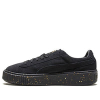 (WMNS) PUMA Suede Platform Black/Gold Board Shoes 365621-01