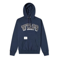 WTAPS Dawn. Design Hooded Sweatshirt. Copo Letters Printed Unisex Navy Blue 201ATDT-CSM18
