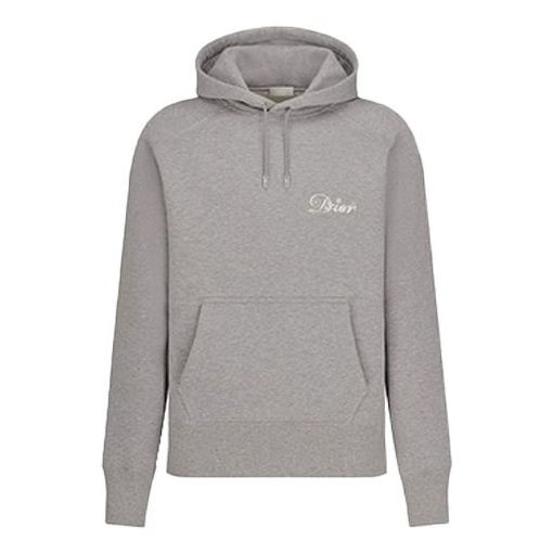 Men's DIOR x KENNY SCHARF Crossover FW21 Logo Embroidered Printing Patch Pullover Gray 143J683A0531-C888
