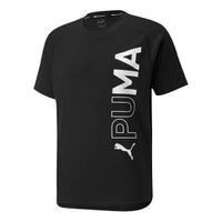 PUMA Logo PrintTraining Crewneck Short Sleeve Black 520899-01
