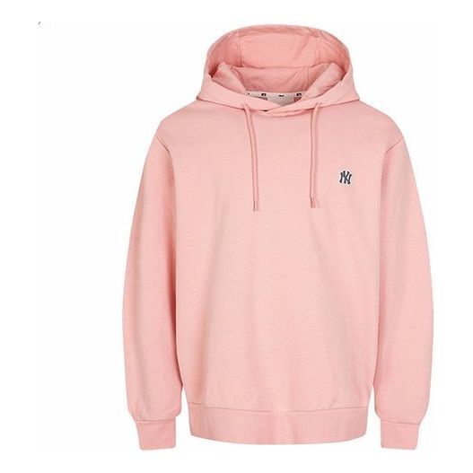 MLB NY hooded Long Sleeves Loose Small Label Athleisure Casual Sports Unisex Pink Red 31HD02941-50P