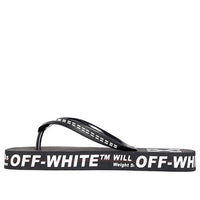 Off-White c/o virgil abloh men's black and white industrial flip flops OMIA131R20D270011000