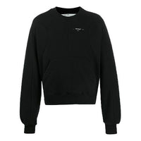 Men's Off-White Logo Alphabet Pattern Round Neck Pullover Loose Fit Black OMBA043R20D250321091