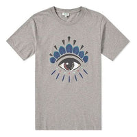 Men's KENZO Eye Cartoon Printing Round Neck Pullover Short Sleeve Gray F865TS0494YC-95