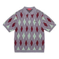 Supreme Argyle Zip Polo 'Grey Teal Burgundy' SUP-FW21-145