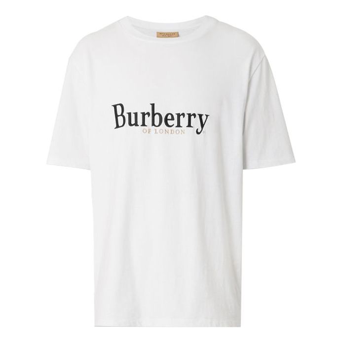 Burberry Logo Short Sleeve Unisex White 80078301