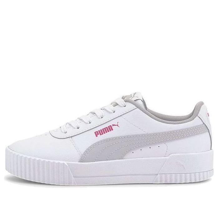 (GS) PUMA Carina L Casual Board Shoes White/Grey 370677-12