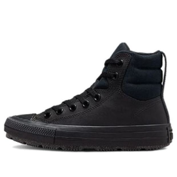 (GS) Converse Chuck Taylor All Star Berkshire Boot Leather High Top 'Black' A01523C
