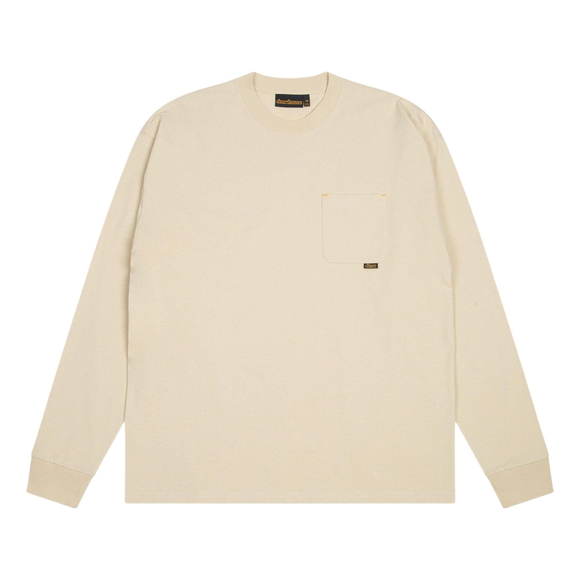 Drew House Basic Longsleeve Pocket T-shirt 'Beige' DR-SS22-209
