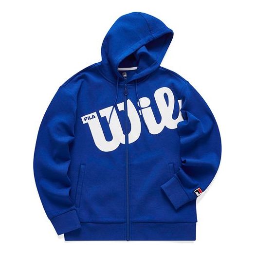FILA x Wilson Loose-Print Sport Knit Jacket For Men Blue A11M033502F-RB