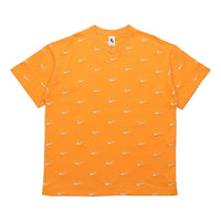 Men's Nike Nrg Swoosh Logo Tee Full Print logo Embroidered Short Sleeve Yellow T-Shirt CK4094-886