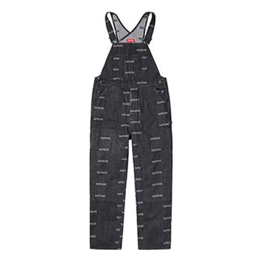 Supreme SS19 Logo Denim Overalls Black logo SUP-SS19-665