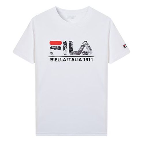 Men's FILA Slim Fit Sports Short Sleeve White T-Shirt F11M918106F-WT
