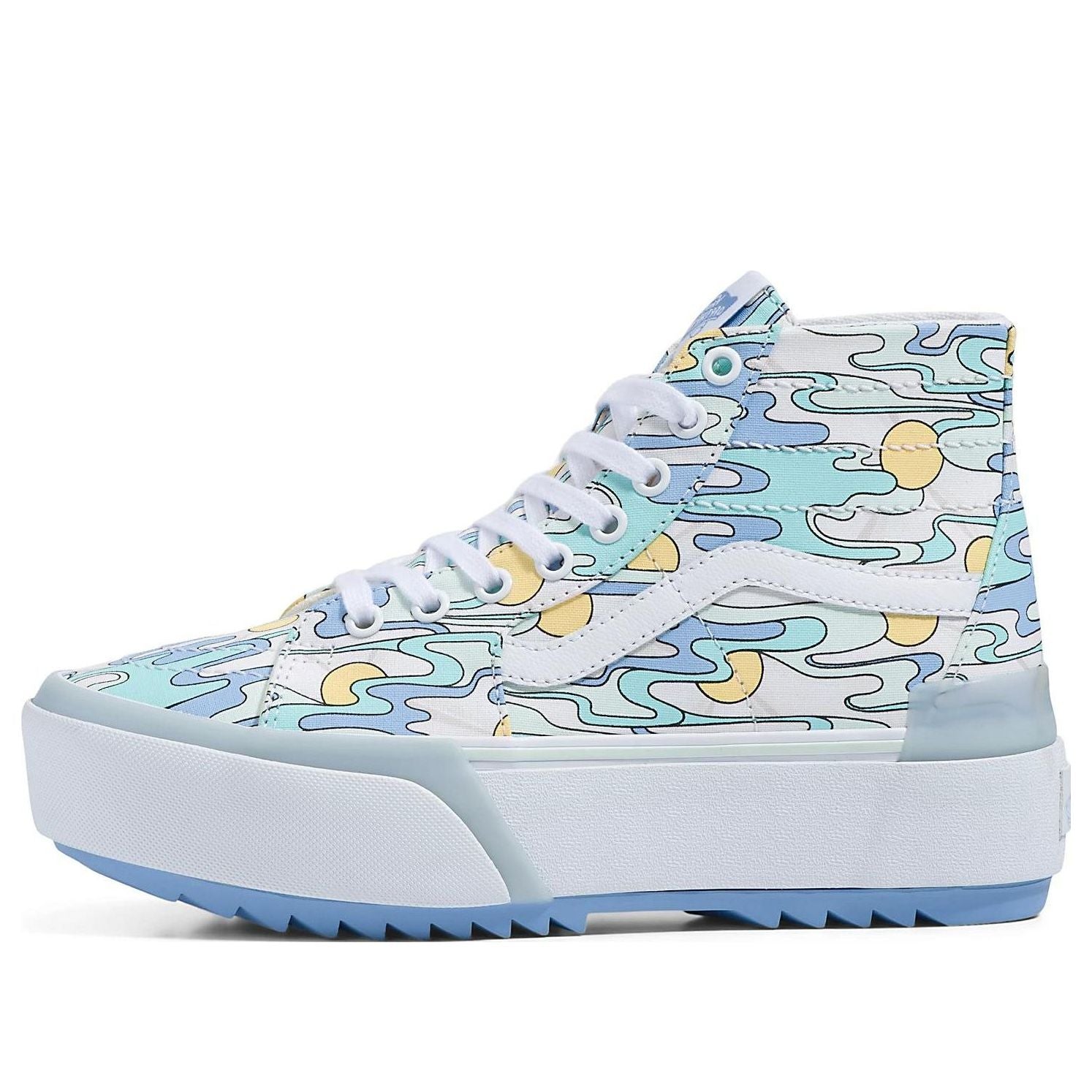 (WMNS) Vans SK8-HI 'White Blue Yellow' VN0005U2ZEL