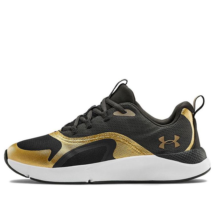 (WMNS) Under Armour Charged Rc Mars Metallic Sports Shoes Black/Gold 3023577-101