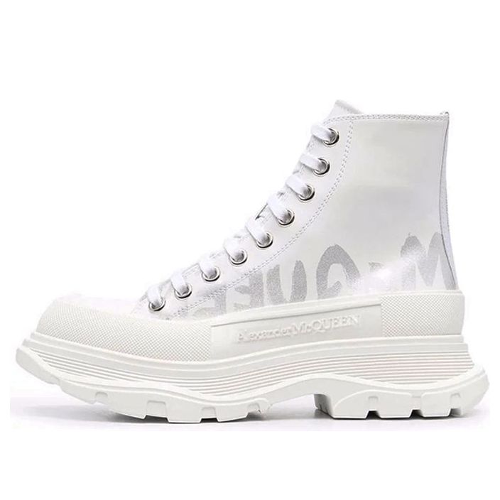 (WMNS) Alexander McQueen Tread Tread Slick High-Top Boots 'White' 679529WIABD9071