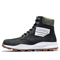 Timberland 6 Inch Brooklyn Side Zip Boots 'Black Nubuck with Green Padded Collar' A41Y6001