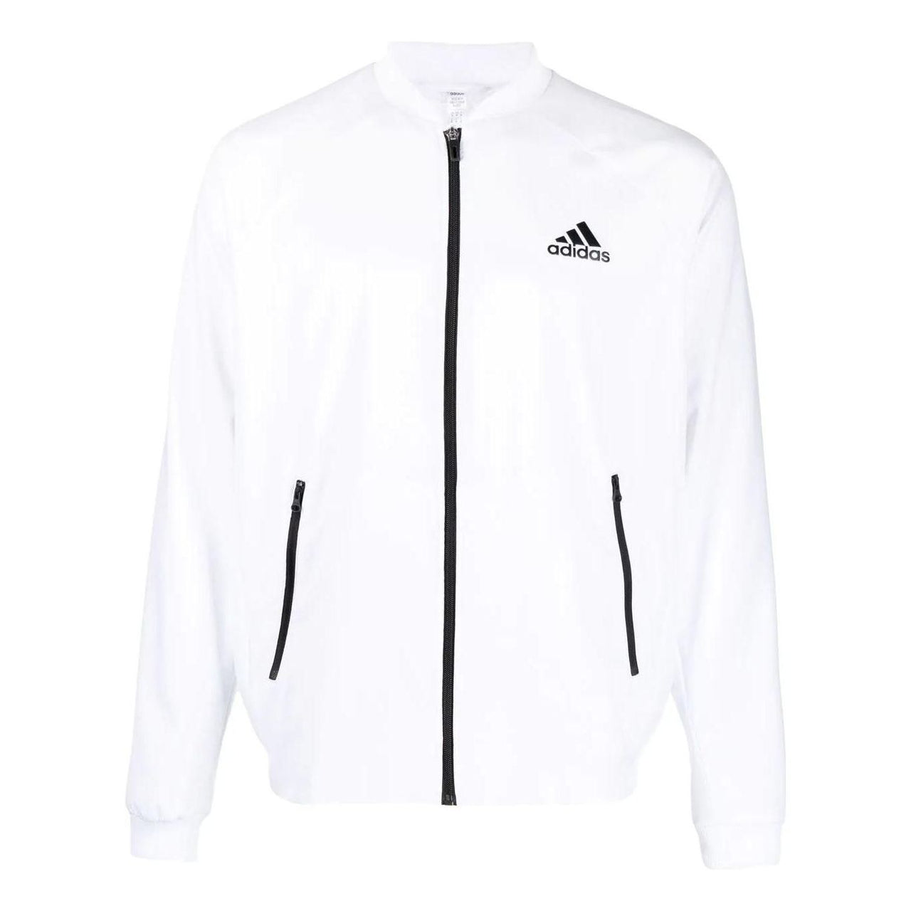 Men's adidas Tennis Solid Color Logo Printing Zipper Jacket White HE0410