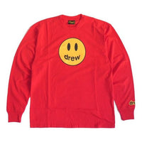 Drew House Mascot Smiling Face Long Sleeves Unisex Red DR0118
