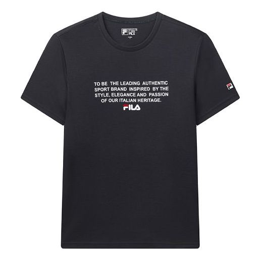 FILA Printing LOGO Embroidered Short Sleeve Blue F61M028105F-NV