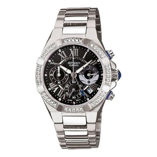 CASIO SHEEN Waterproof Stainless Steel Strap Black Analog SHN-5504D-1ADR
