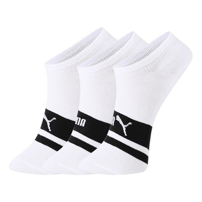PUMA Unisex Invisible Socks 3 pack 'White Black' 701206513-002