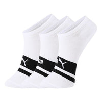 PUMA Unisex Invisible Socks 3 pack 'White Black' 701206513-002