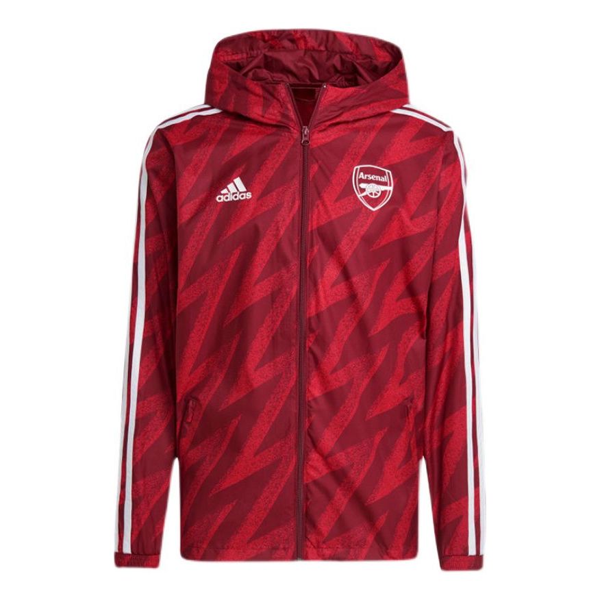 adidas Afc Windbreakra Arsenal Soccer/Football Training Sports hooded Logo Jacket Deep Red GR4196