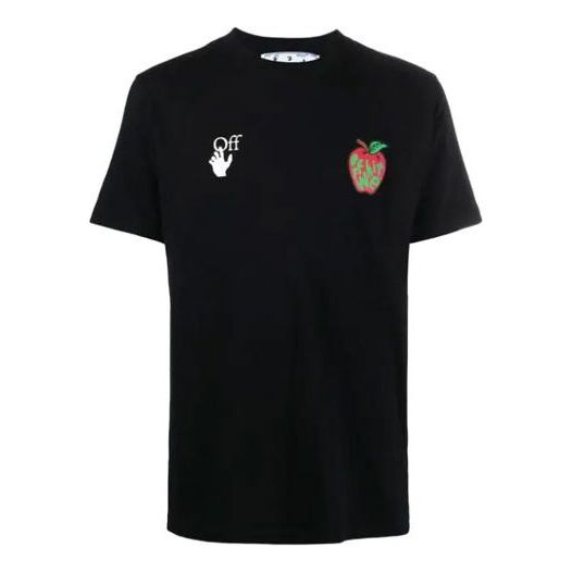 Off-White SS21 Arrow Apple Printing Casual Short Sleeve Ordinary Version Black OMAA027S21JER0231025