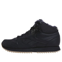 Reebok Cl Lthr Mid Ripple Mu Black Fleece Lined Running Shoes DV5108