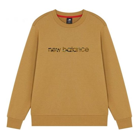 New Balance Men's New Balance Camouflage Logo Knit Sports Round Neck Pullover Yellow AMT21353-INC
