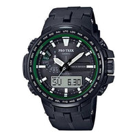 CASIO Quartz Waterproof Solar Powered Mens Black Analog/Digital Combo PRW-S6100Y-1PR