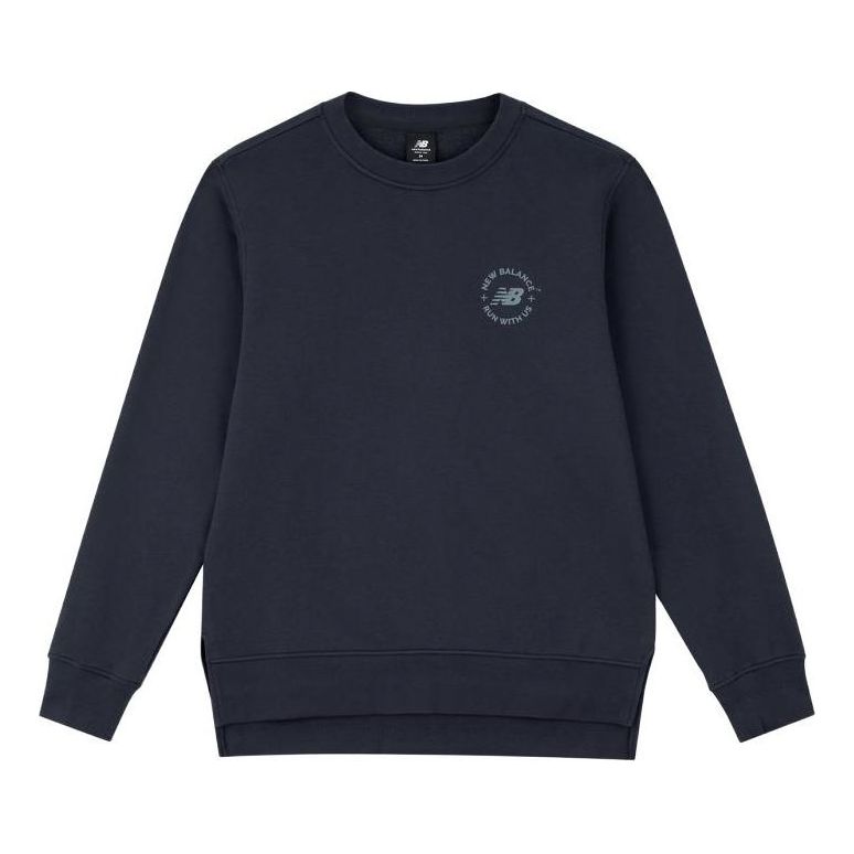 New Balance Logo Sweatshirt Asia Sizing 'Navy' AMT33343-ECL